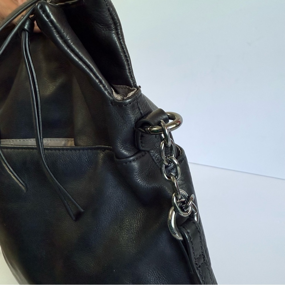 Margot Black Leather Shoulder Purse - Picture 9 of 9